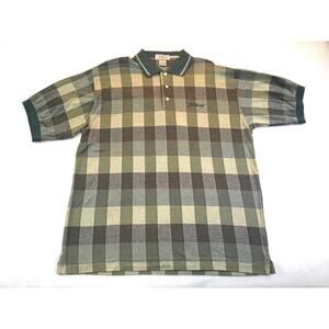 Titleist by Corbin Green Multi Plaid Polo Shirt Logo Large